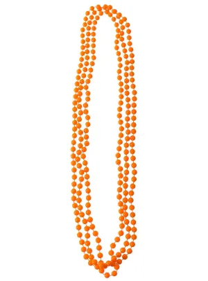 Set of 3 Neon Orange Beaded Costume Necklaces