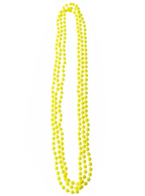 Set of 3 Neon Yellow Beaded Costume Necklaces