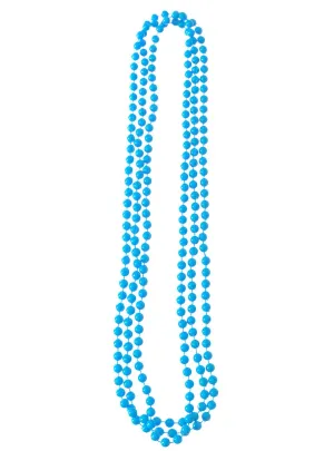 Set of 3 Sky Blue Beaded Costume Necklaces