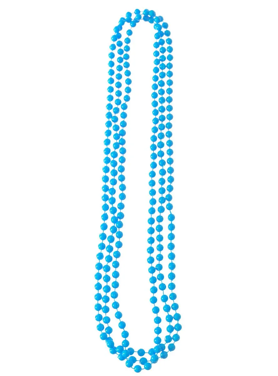 Set of 3 Sky Blue Beaded Costume Necklaces