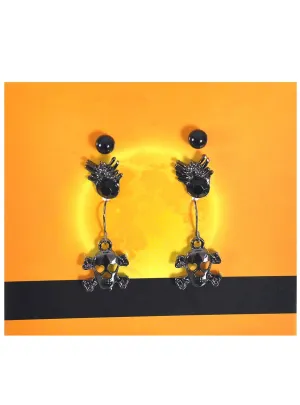Set of 3 Spider and Skull Halloween Costume Earrings