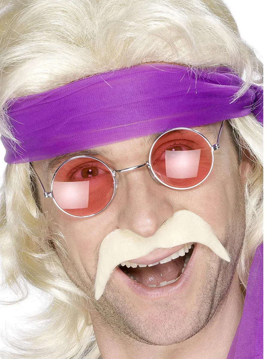 Seventies Tash Mens Stick On Blonde Costume Moustache