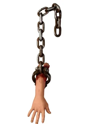 Severed Arm in Shackles Gory Halloween Prop
