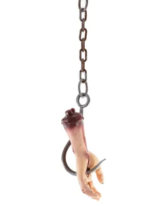 Severed Hand on Hook Halloween Decoration