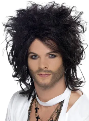 Sex God Mens Black Punk Rocker Costume Wig