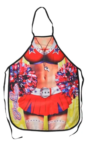 Sexy Cheerleader Print Funny Novelty Apron