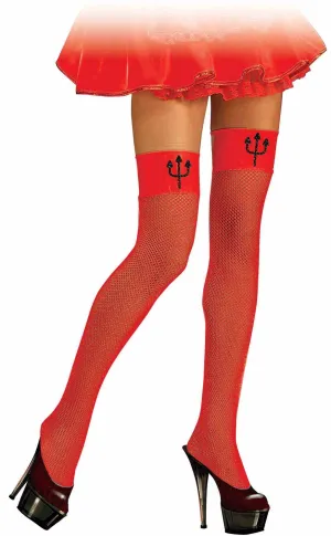 Sexy Devil Fishnet Thigh High Stockings Costume Accessory