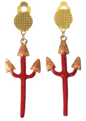Sexy Devil Red Pitchfork Earrings