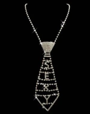 Sexy Rhinestone Encrusted Neck Tie Costume Accessory