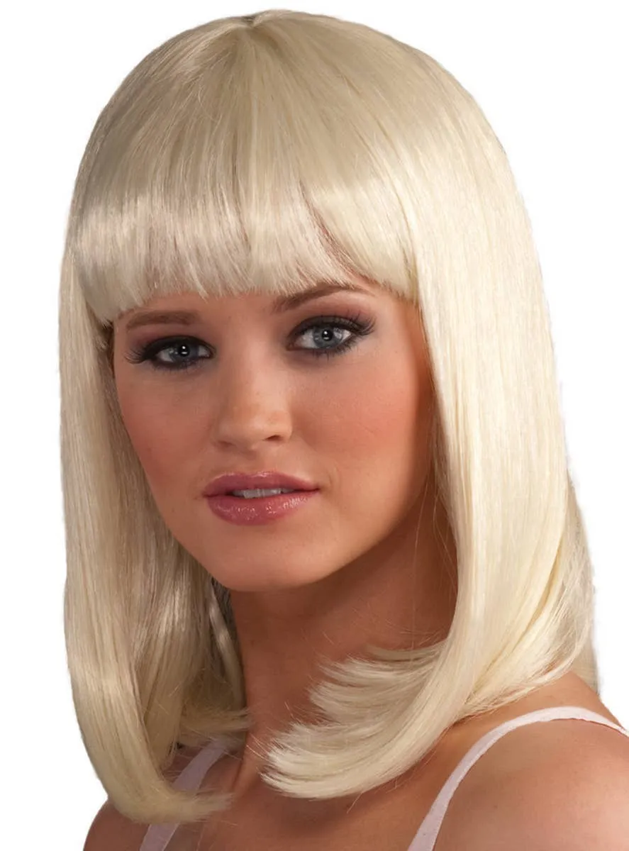 Sexy Sue White Blonde Womens Glamour Costume Wig