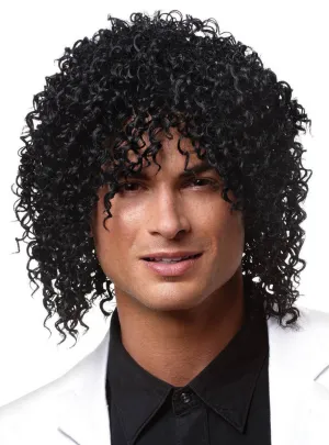 Shabba Mens Curly Black Costume Wig