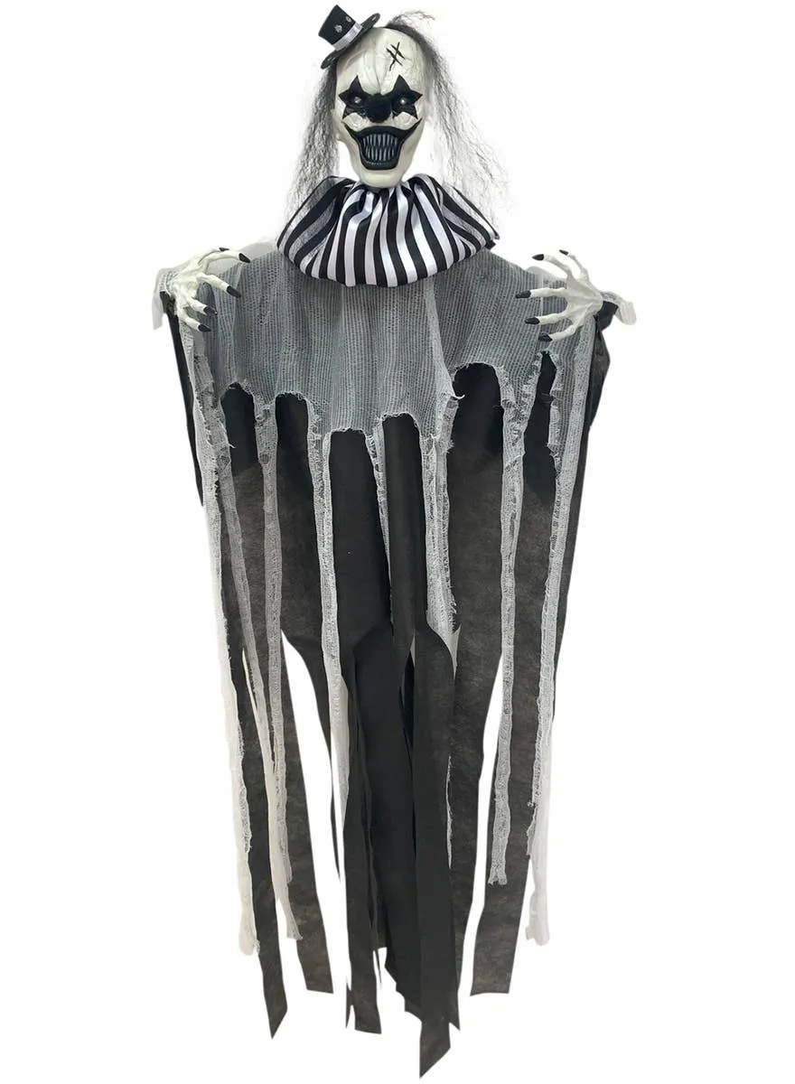 Shaking 4 Foot Hanging Evil Clown Halloween Decoration