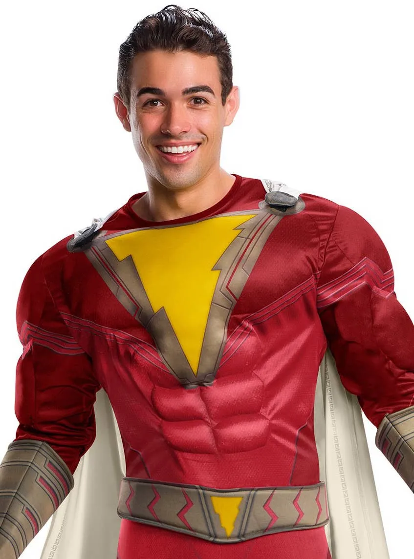 Shazam! Mens Muscle Chest Superhero Costume