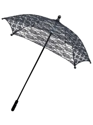 Sheer Black Lace Victorian Parasol Costume Accessory