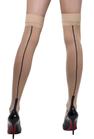 Sheer Black Seam Cuban Heel Stockings