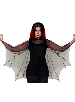 Sheer Black Spiderweb Womens Halloween Costume Poncho