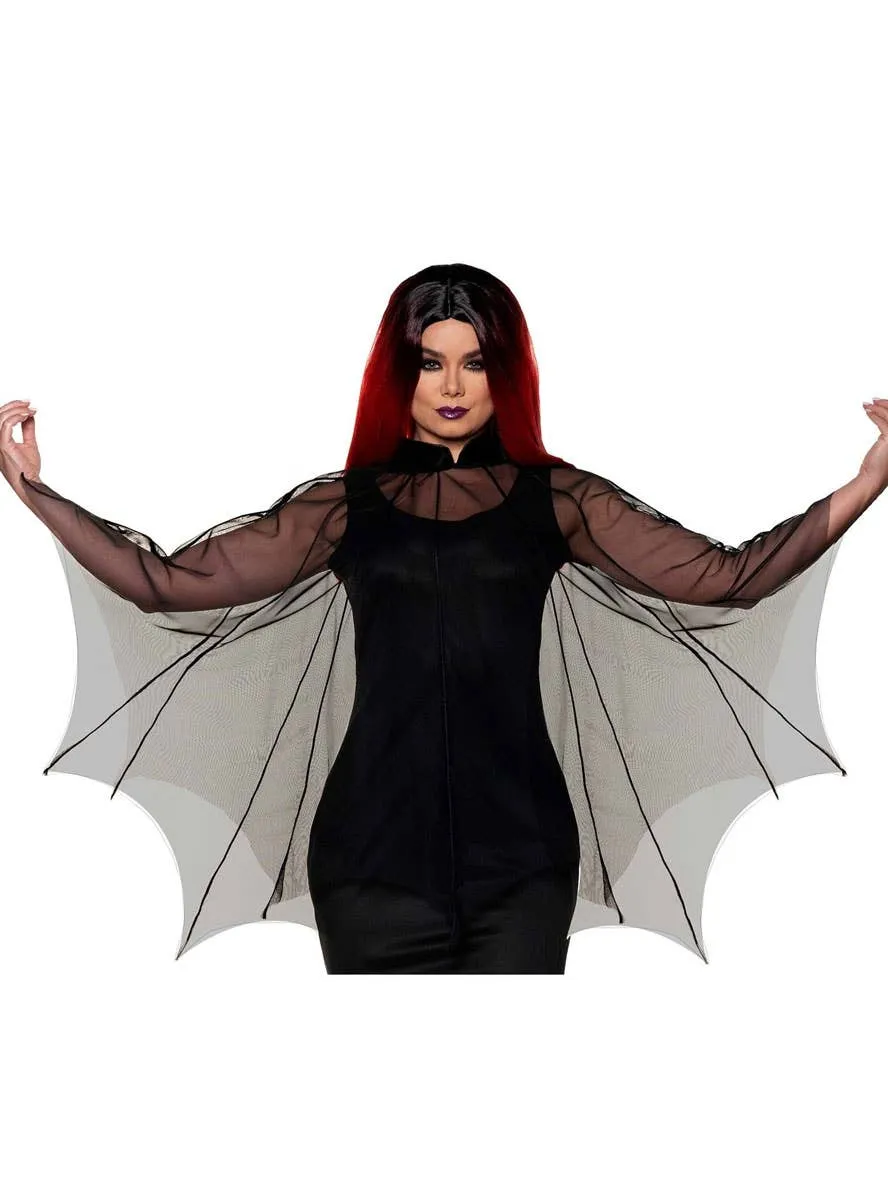 Sheer Black Spiderweb Womens Halloween Costume Poncho