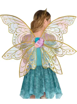Sheer Iridescent Glitter Mythical Fairy Costume Wings