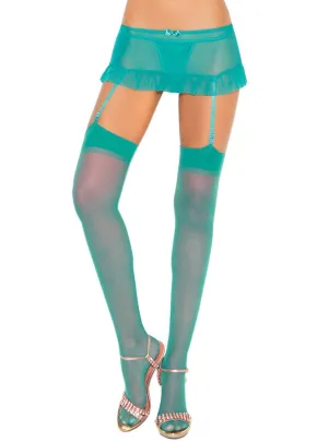 Sheer Jade Green Thigh High Womens Stockings