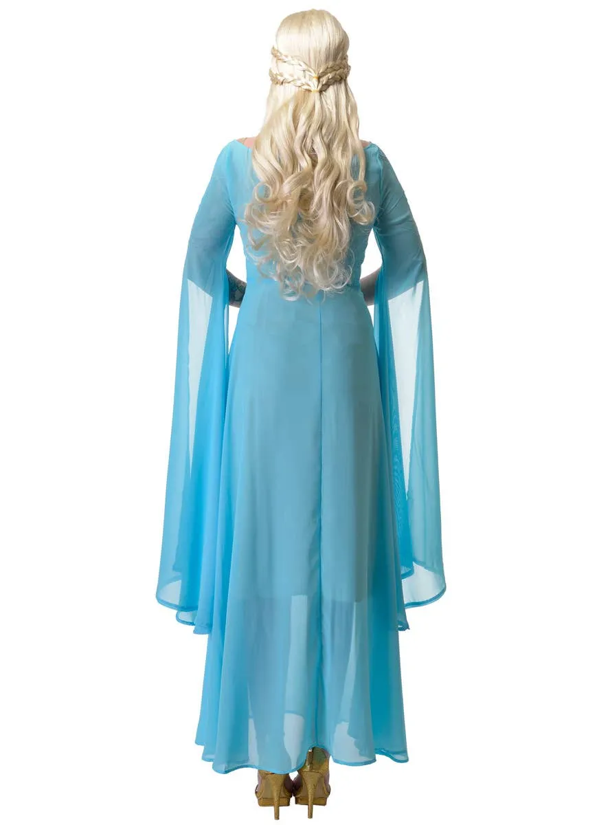 Sheer Light Blue Womens Medieval Costume Dress