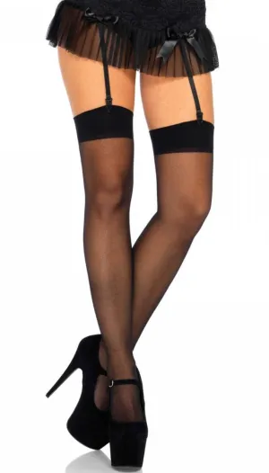 Sheer Thigh High Stockings in Black