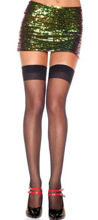 Sheer Thigh Highs Costume Stockings In Black