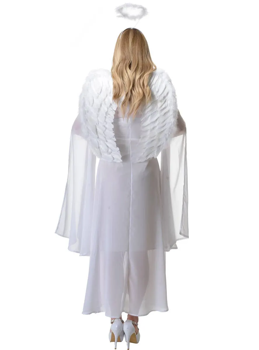 Sheer White Semi Transparent Womens Angel Costume Dress