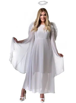 Sheer White Semi Transparent Womens Angel Costume Dress
