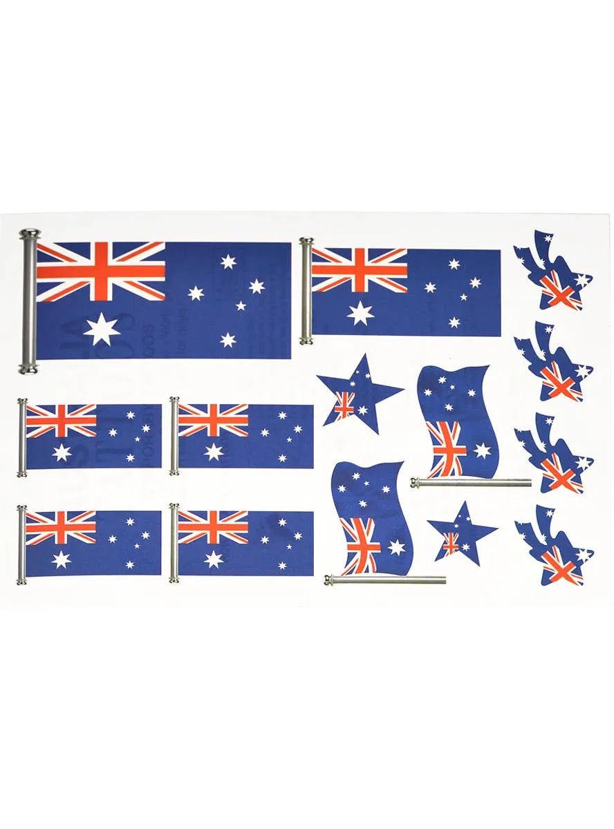 Sheet of Australian Flag Temporary Aussie Tattoos