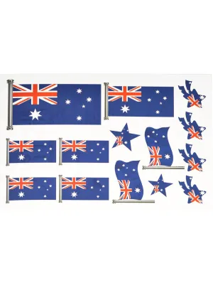 Sheet of Australian Flag Temporary Aussie Tattoos