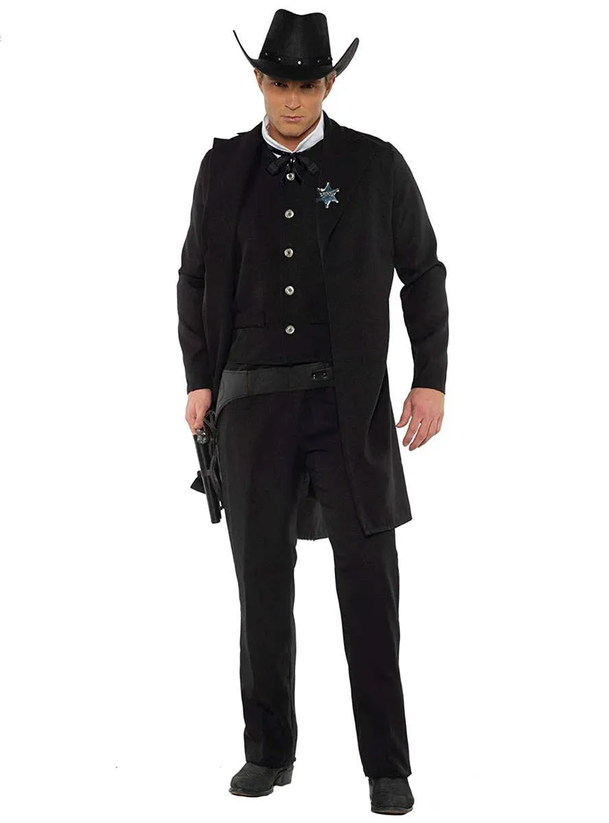 Sheriff Mens Black Wild West Dress Up Costume