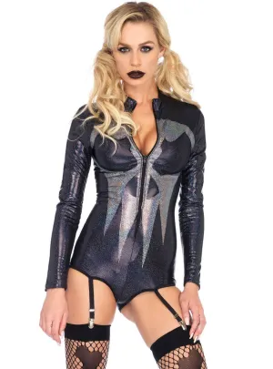 Shimmer Skull Womens Sexy Halloween Costume Bodysuit
