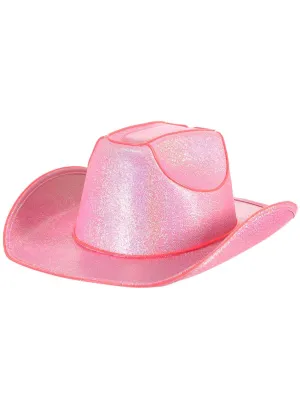 Shimmery Pink Light Up Cowgirl Costume Hat
