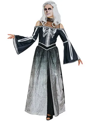 Shimmery Skeleton Queen Womens Halloween Costume
