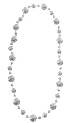 Shiny Silver 1970s Disco Ball Costume Necklace