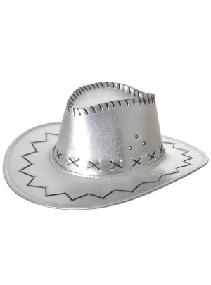 Shiny Silver Metallic Womens Cowboy Hat