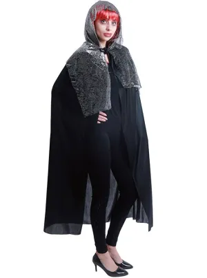 Shiny Spiderweb Witch Womens Halloween Costume Cape