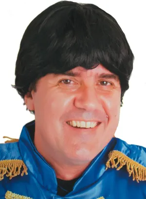 Short Black 60s Rocker Mens Beatles Costume Wig
