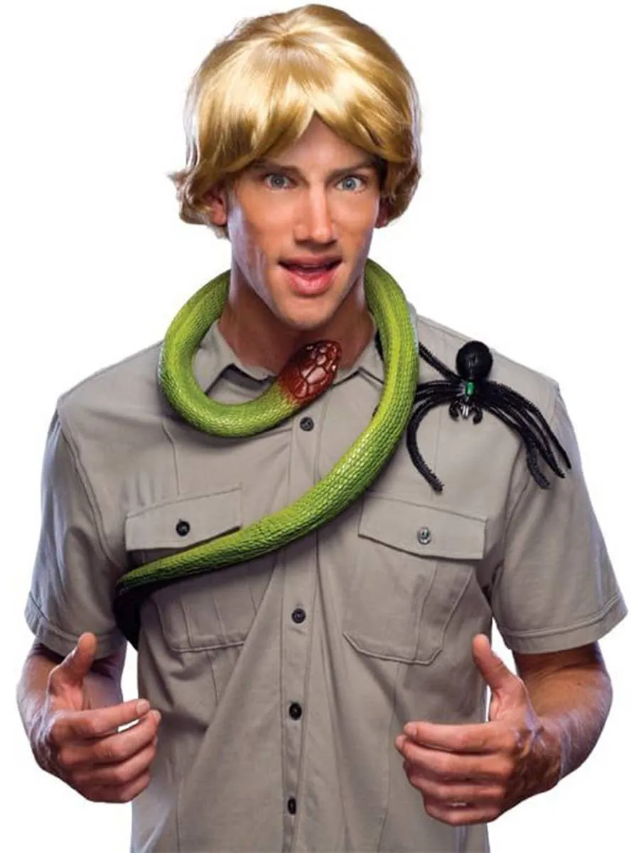 Short Blonde Mens Steve Irwin Style Costume Wig
