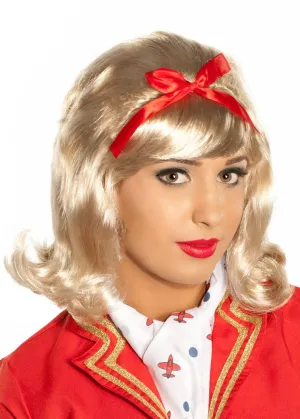 Short Blonde Womens 1950s Hairspray Costume Wig