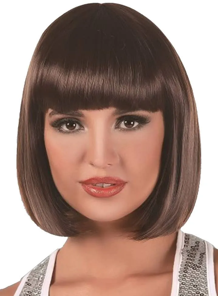 Short Brown Bob Womens Costume Wig
