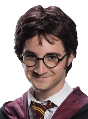 Short Brown Mens Harry Potter Costume Wig and Scar Tattoo