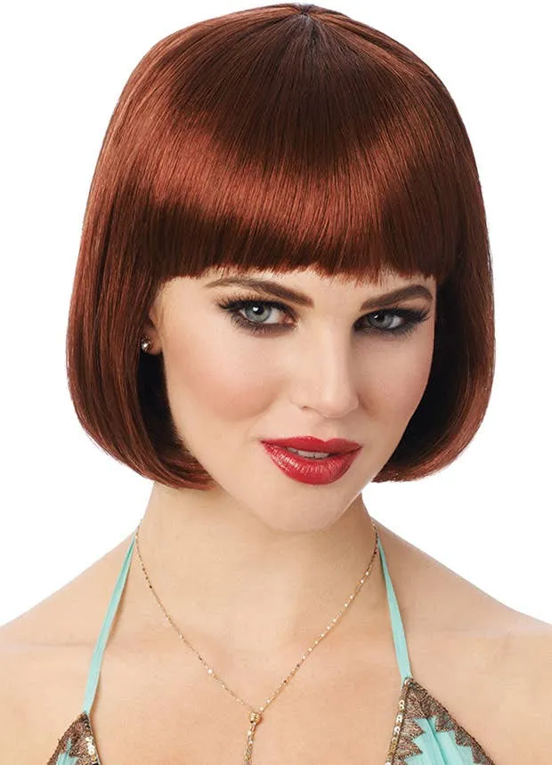 Short Classic Red Bob Womens Costume Wig