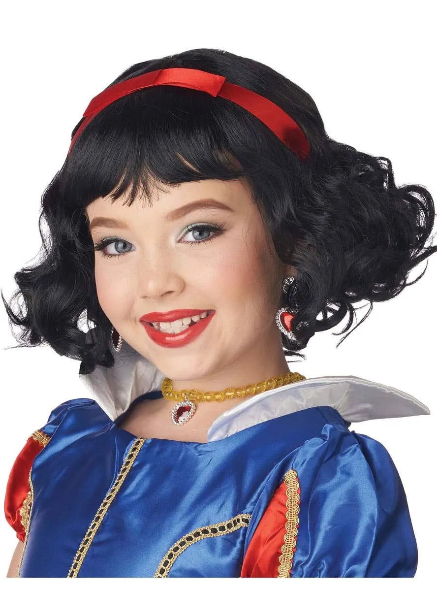 Short Curly Black Girls Snow White Costume Wig