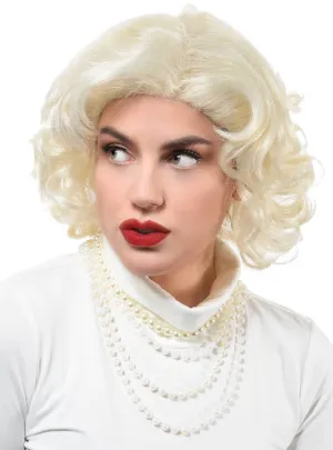 Short Curly Blonde Marilyn Monroe Womens Costume Wig