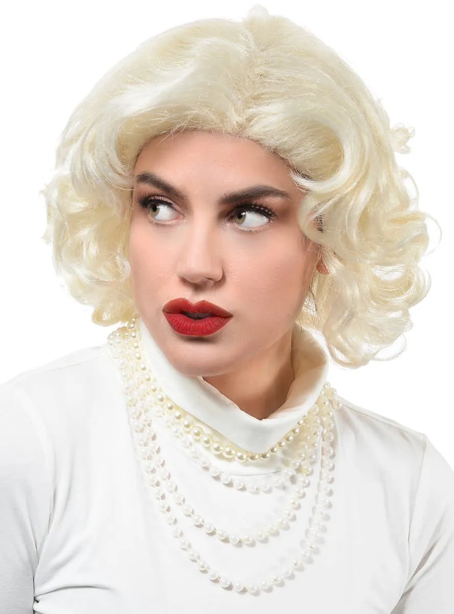 Short Curly Blonde Marilyn Monroe Womens Costume Wig