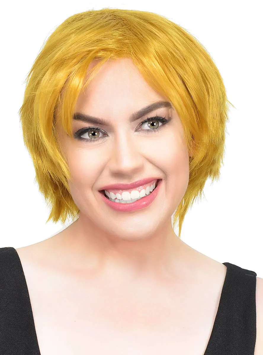 Short Golden Blonde Pixie Cut Womens Costume Wig