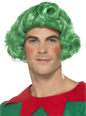 Short Green Oompa Loompa Elf Mens Costume Wig