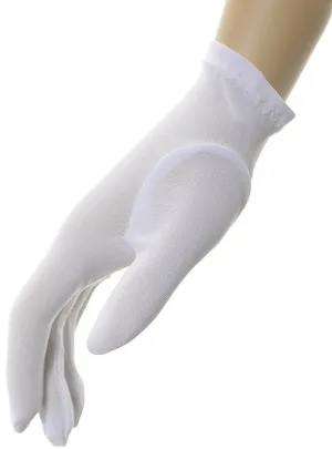 Short Matte White Wrist Length Costume Gloves