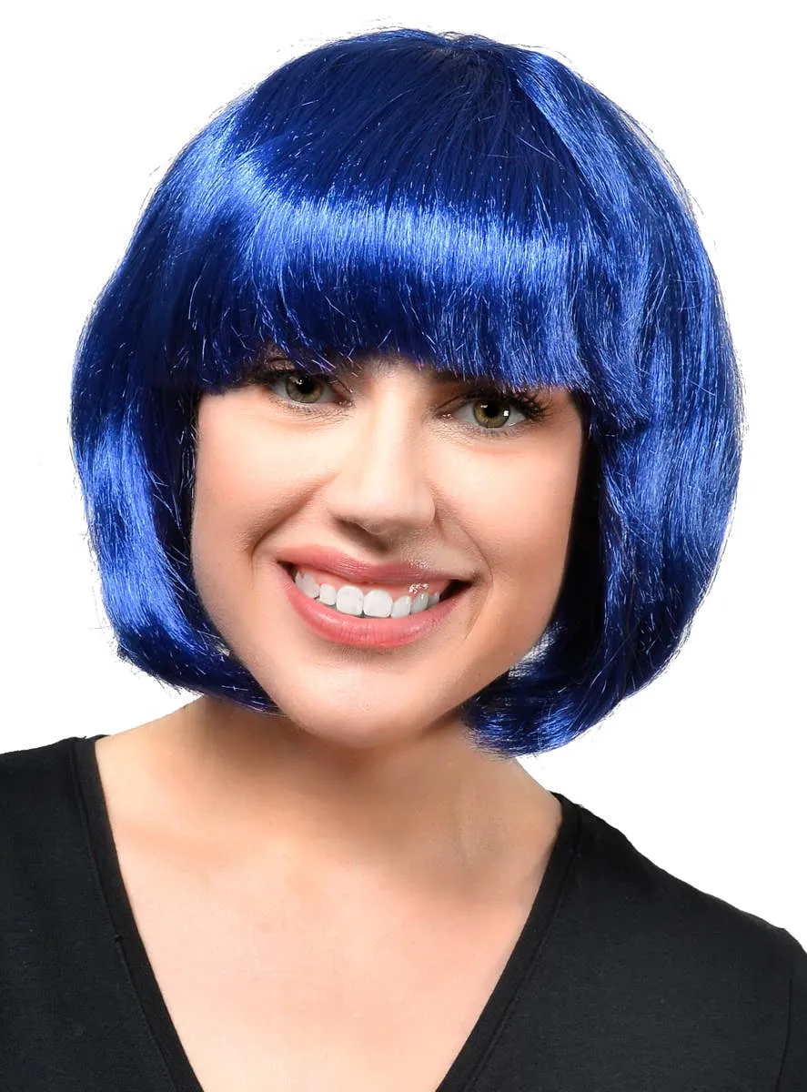 Short Royal Blue Womens Bob Costume Wig